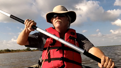 Dean Pettit kayaking at Eddy Creek, Canaveral National Seashore